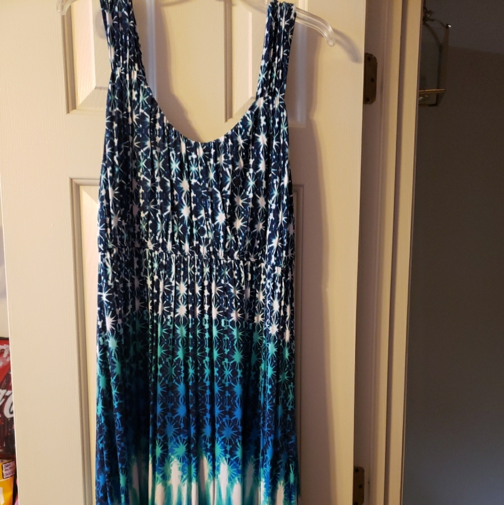 Style & Co Shades Of Blue Midi Dress Size XL